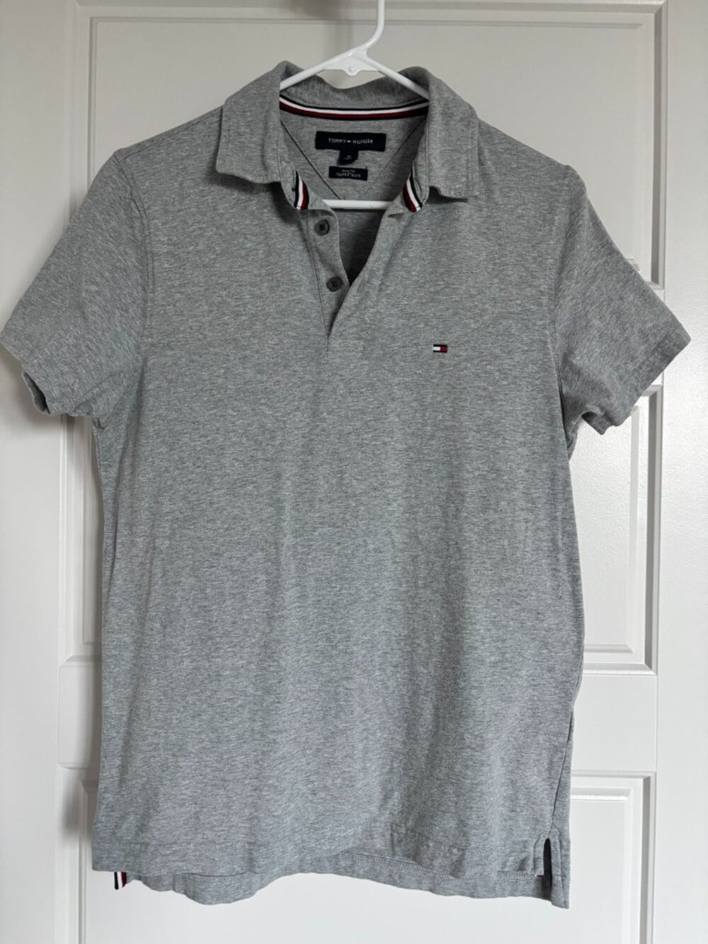 Tommy Hilfiger Polo Shirt Mens Gray Heather Slim Fit